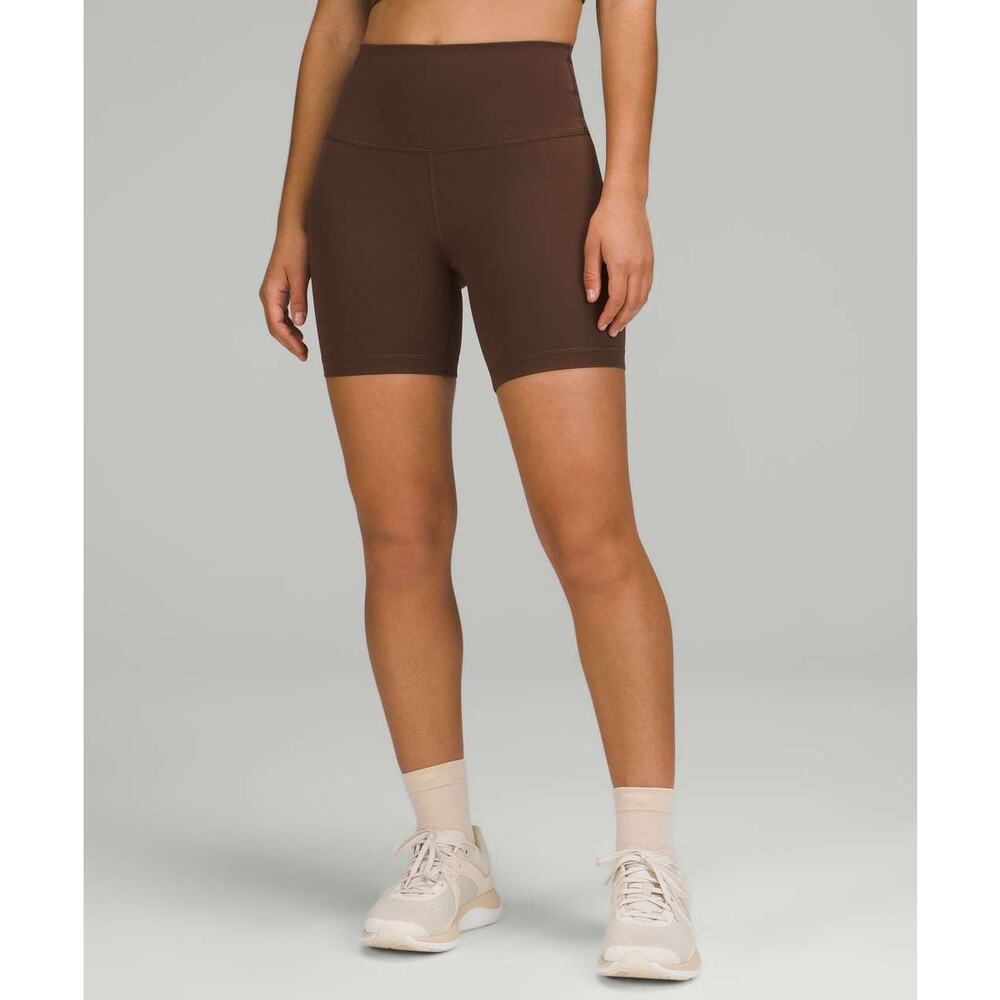 Lululemon Wunder Train High-Rise Biker Short 6" Java Brown Size 2 - Picture 2 of 8